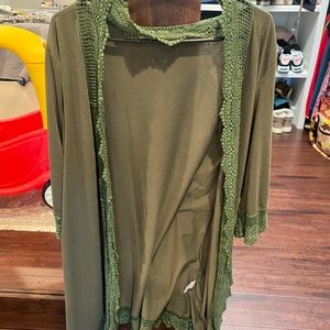 Green cardigan